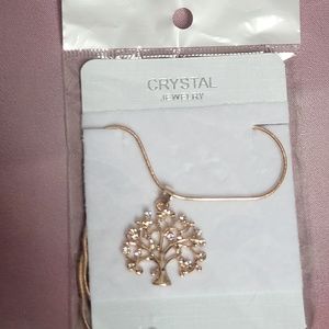 Family tree rose gold necklace